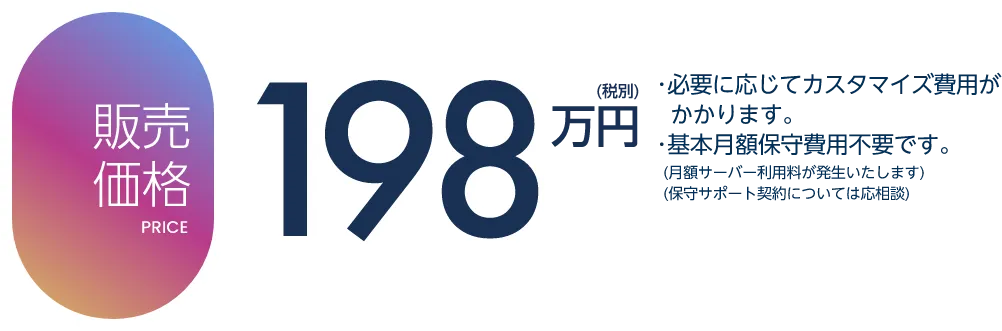 販売価格198万円（税別）